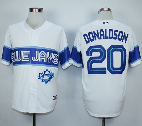 Blue Jays #20 Josh Donaldson White Exclusive New Cool Base Stitched MLB Jersey - Click Image to Close